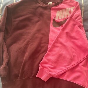Nike Two-Tone Pink and Brown Sweatshirt